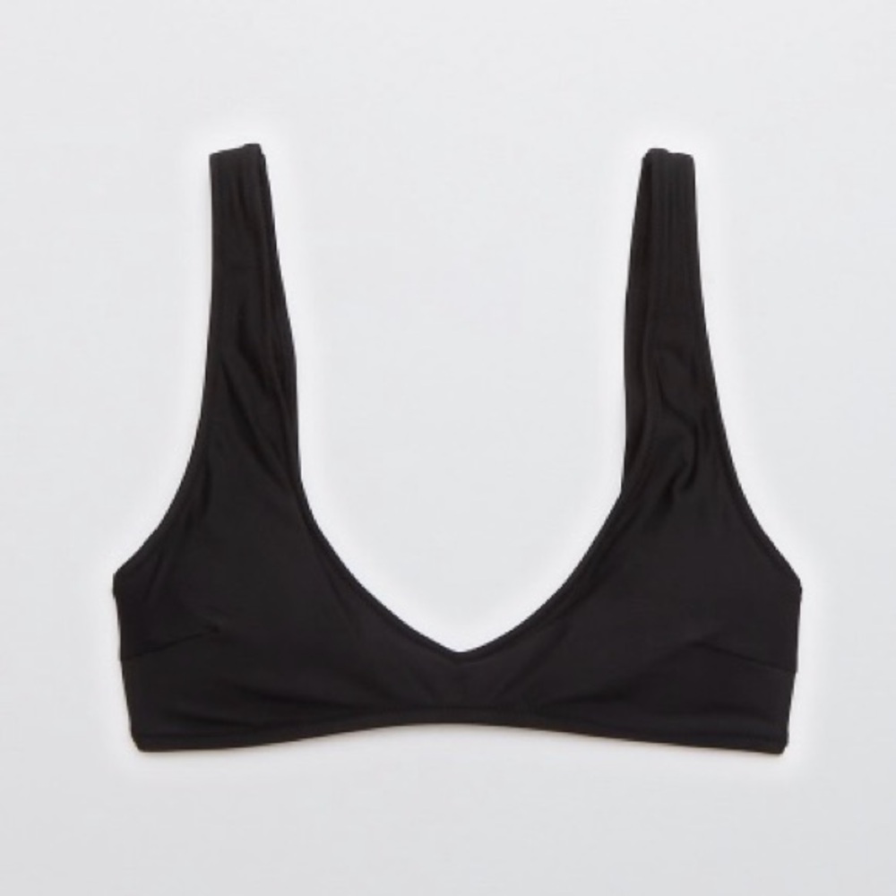 Aerie Black Scoop Neck Bikini Top
